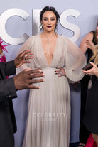 Eden Espinosa chiffon plunging neck prom dress 2024 Tony awards