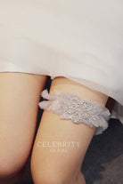 elastic grey bridal garter 