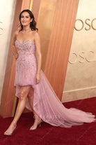 Elizabeth Wagmeister high to low 2025 Oscars red carpet formal dress