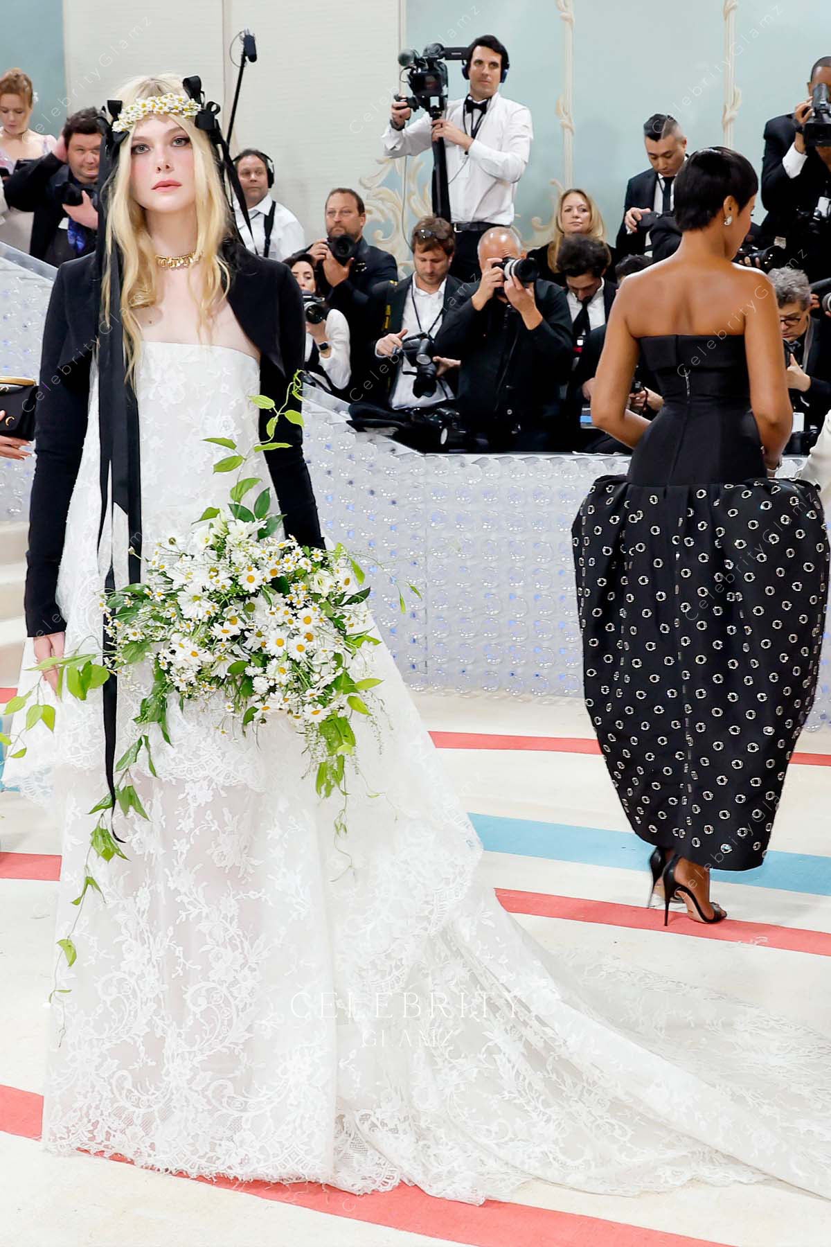 Elle Fanning chapel train 2023 met gala dress