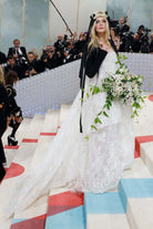 Elle Fanning strapless lace dress 2023 met gala 