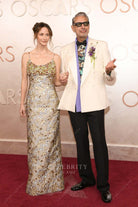 Emilie Livingston taupe scoop neck 2025 Oscars red carpet dress