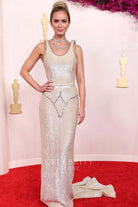 Emily Blunt scoop neck prom dress 2024 Oscars red carpet