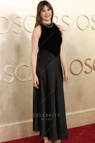 Emily Mortimer black a line formal dress 2025 Oscars red carpet  