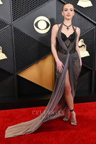 Emma Brooks McAllister ombre halter formal dress Grammys red carpet 2024