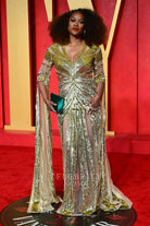 Erika Alexander long slit sleeves prom dress 2024 Oscars after party