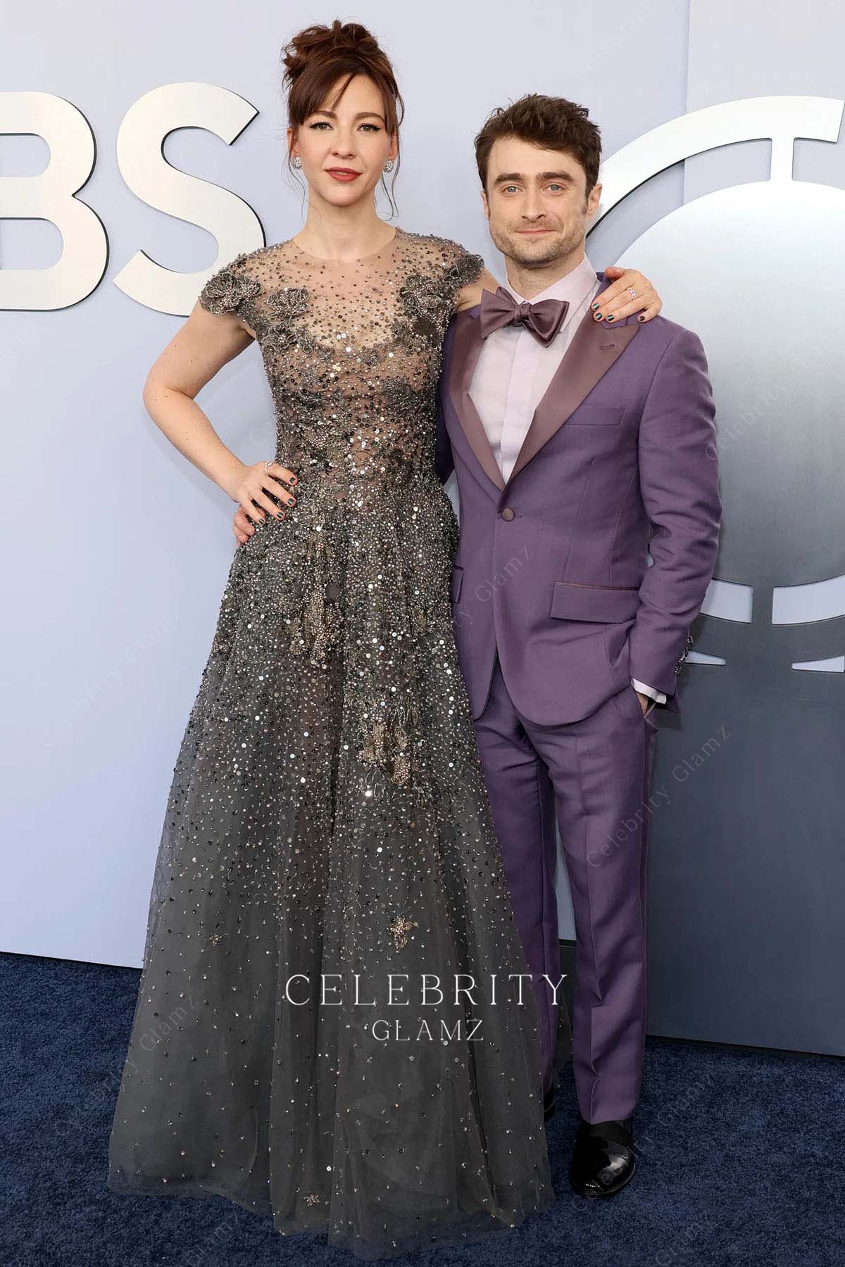 Erin Darke sparkly glitter a line prom dress 2024 Tony Awards 