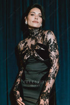 Eva De Dominici sheer high neck sleeves dress the uninvited la premiere 2024