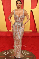 Eva Longoria tassels prom dress 2024 Oscars after party