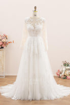 exquisite corded lace a line wedding dress