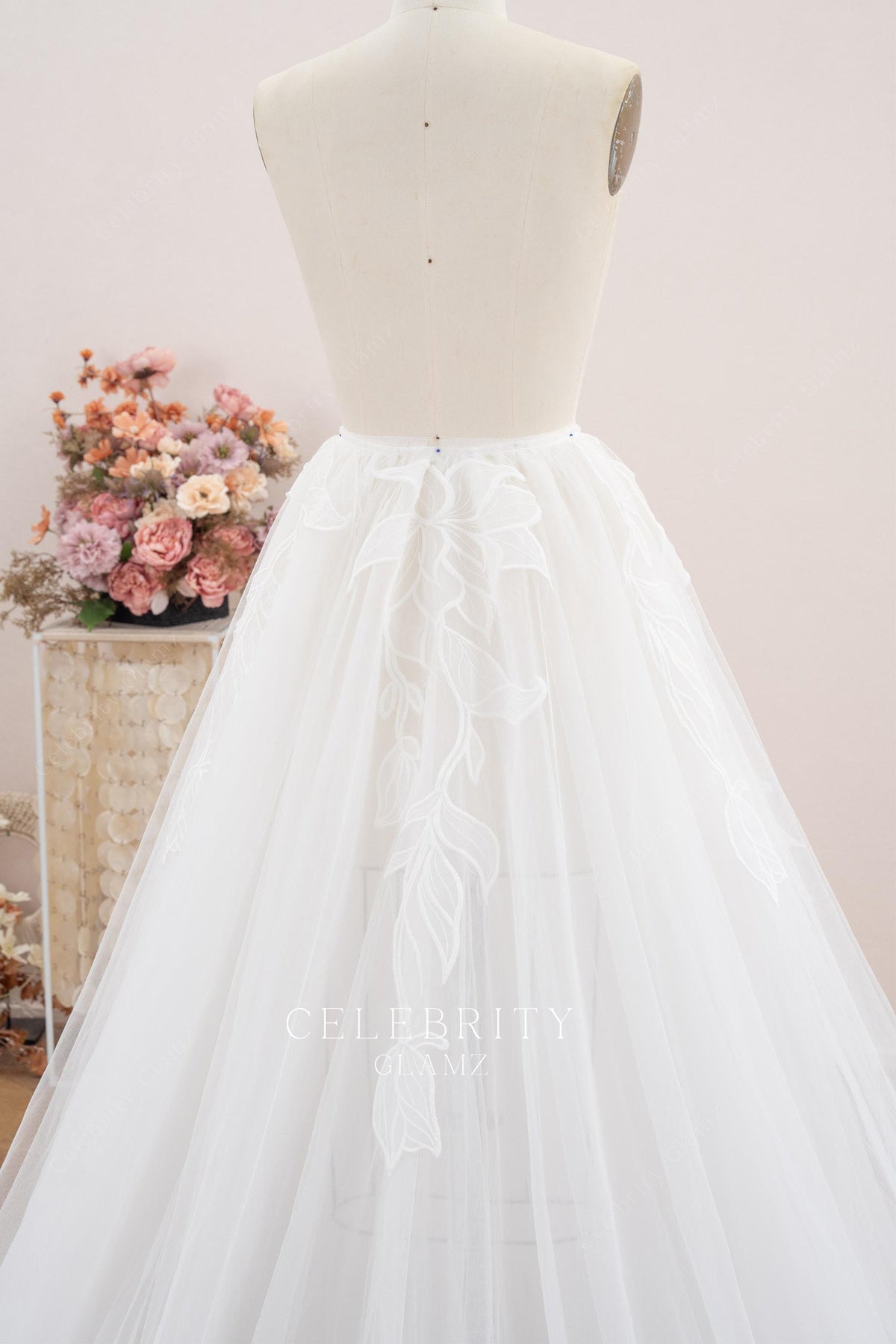 exquisite floral lace bridal overskirt 