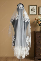 exquisite flower lace bridal veil 