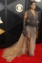 Fantasia Barrino slit prom dress Grammys red carpet 2024 