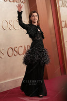 Fernanda Torres black 2025 Oscars red carpet with bolero dress