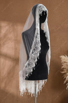 fingertip length church style bridal veil