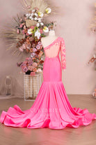 flamingo chapel train prom dress