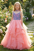flamingo organa ruffles pageant gown