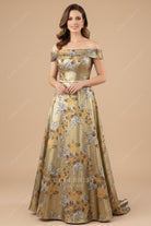 floral jacquard mother of bride dress