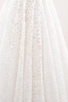 floral lace a line wedding dress