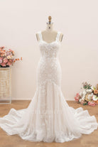 floral lace mermaid wedding dress