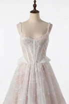 floral lace sweetheart neck wedding dress