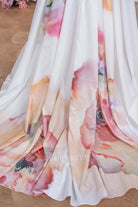 floral print wedding dress