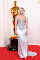 Florence Pugh silver corset prom dress 2024 Oscars