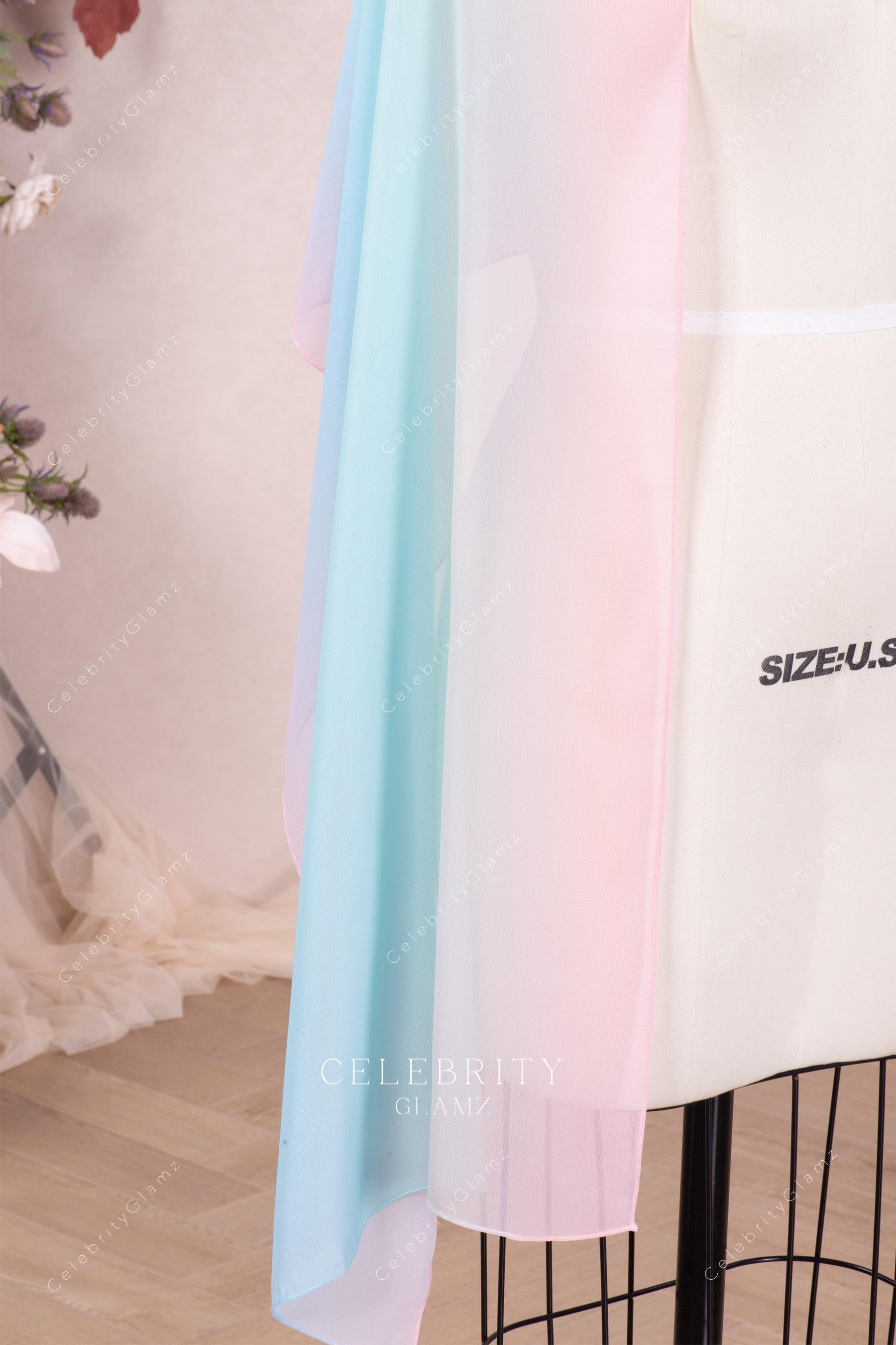 flowing ombre chiffon shawl 