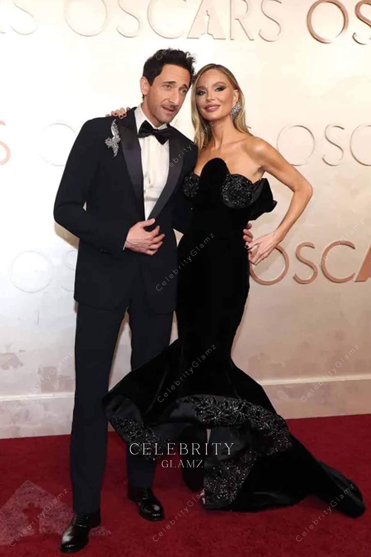 Georgina Chapman court train 2025 Oscars red carpet dress