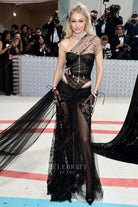 Gigi Hadid black lace tulle 023 met gala dress