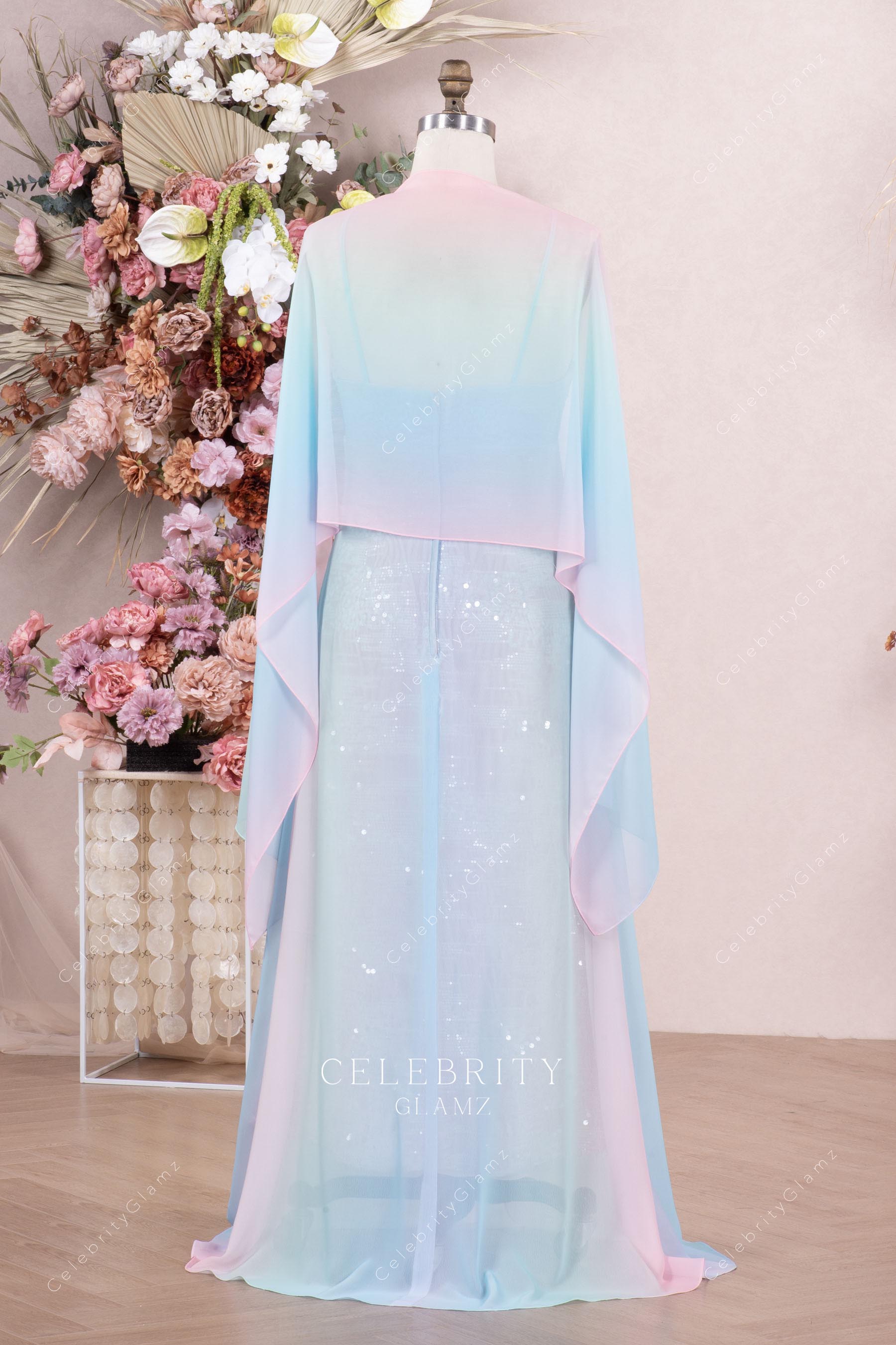 glitter chiffon party dress