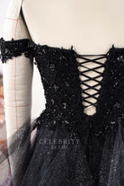 glitter lace bodice wedding dress