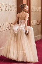 glitter tulle Ariana Grande 2025 Oscars red carpet dress