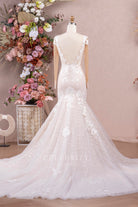 glitter tulle lace wedding dress