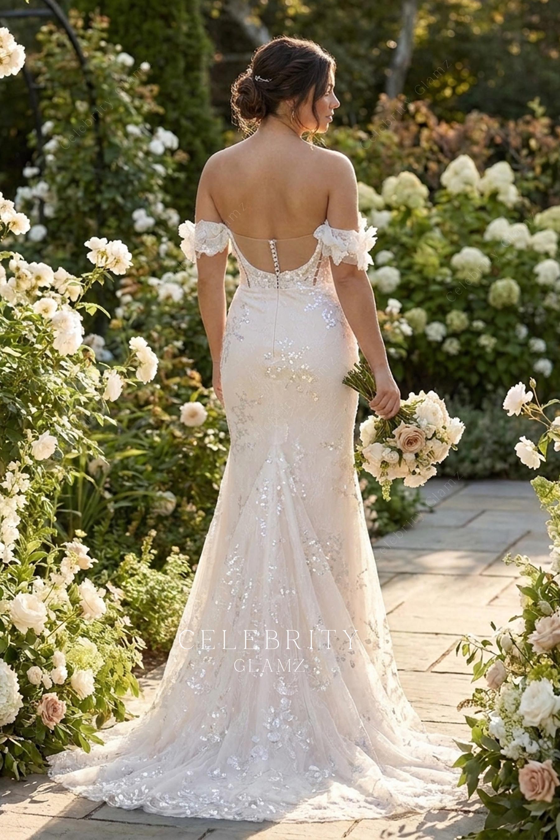 godet mermaid wedding dress