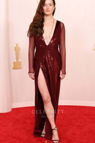Grace Gummer floor length prom dress 2024 Oscars red carpet