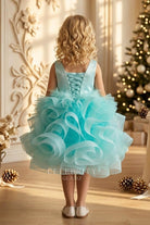 green horsehair little girl dress