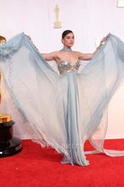 Hailee Steinfeld chiffon formal dress 2024 Oscars 