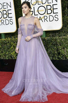 Hailee Steinfeld tahiti cold shoulder sleeves dress golden globes 2017