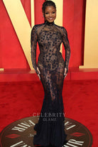 Halle Bailey mermaid prom dress 2024 Oscars after party