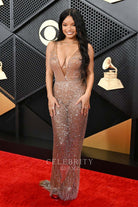 Halle Bailey mermaid prom dress Grammys red carpet 2024