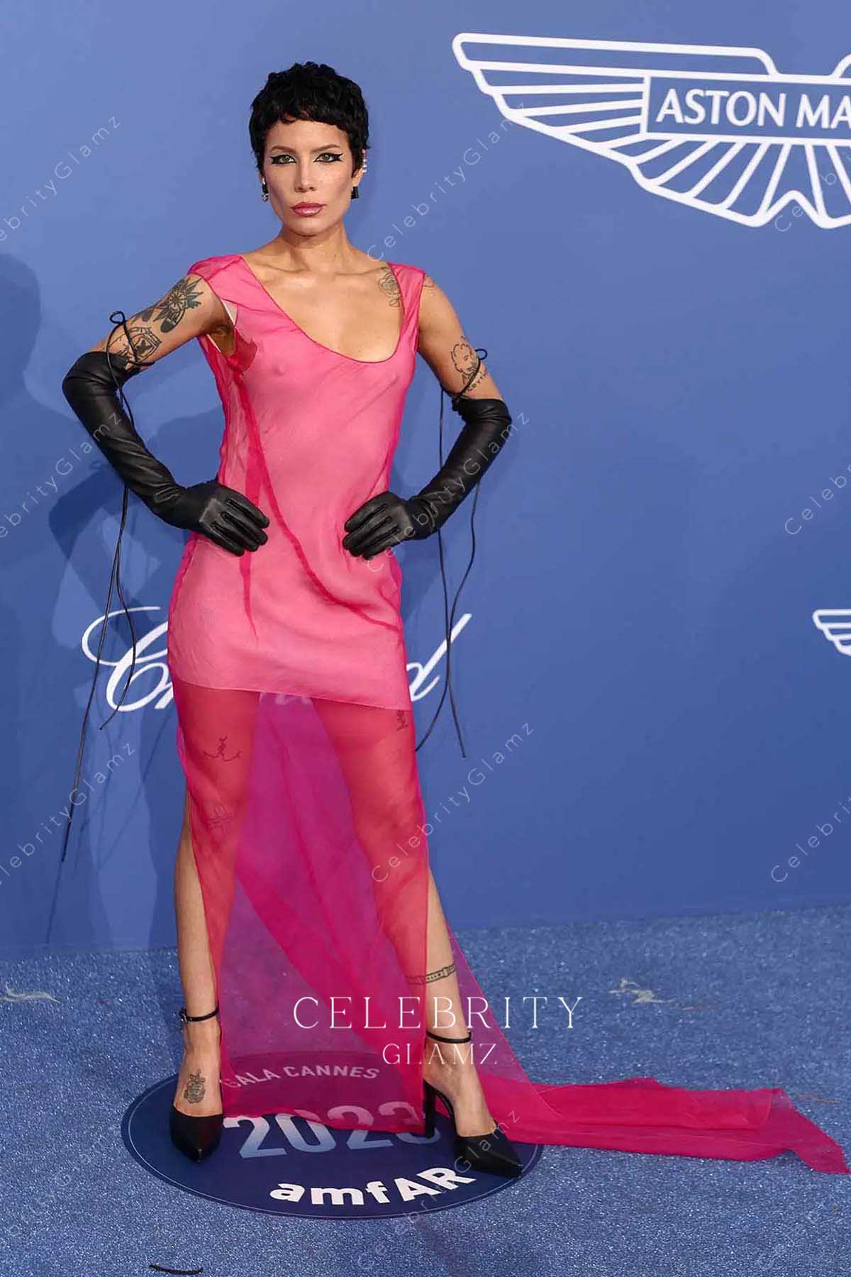 Halsey red 2023 Cannes film festival outfit
