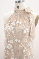 halter high neck bridal dress