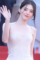 Han So-hee thin straps tulle prom gown Cannes film festival red carpet 2024 