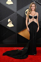 Heidi Klum black mermaid prom dress Grammys red carpet 2024