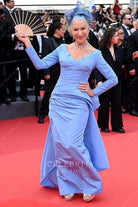Helen Mirren blue v neck 2023 Cannes film festival dress