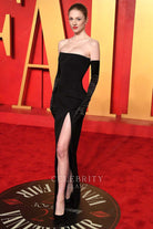 Hunter Schafer high slit prom dress 2024 Oscars after party