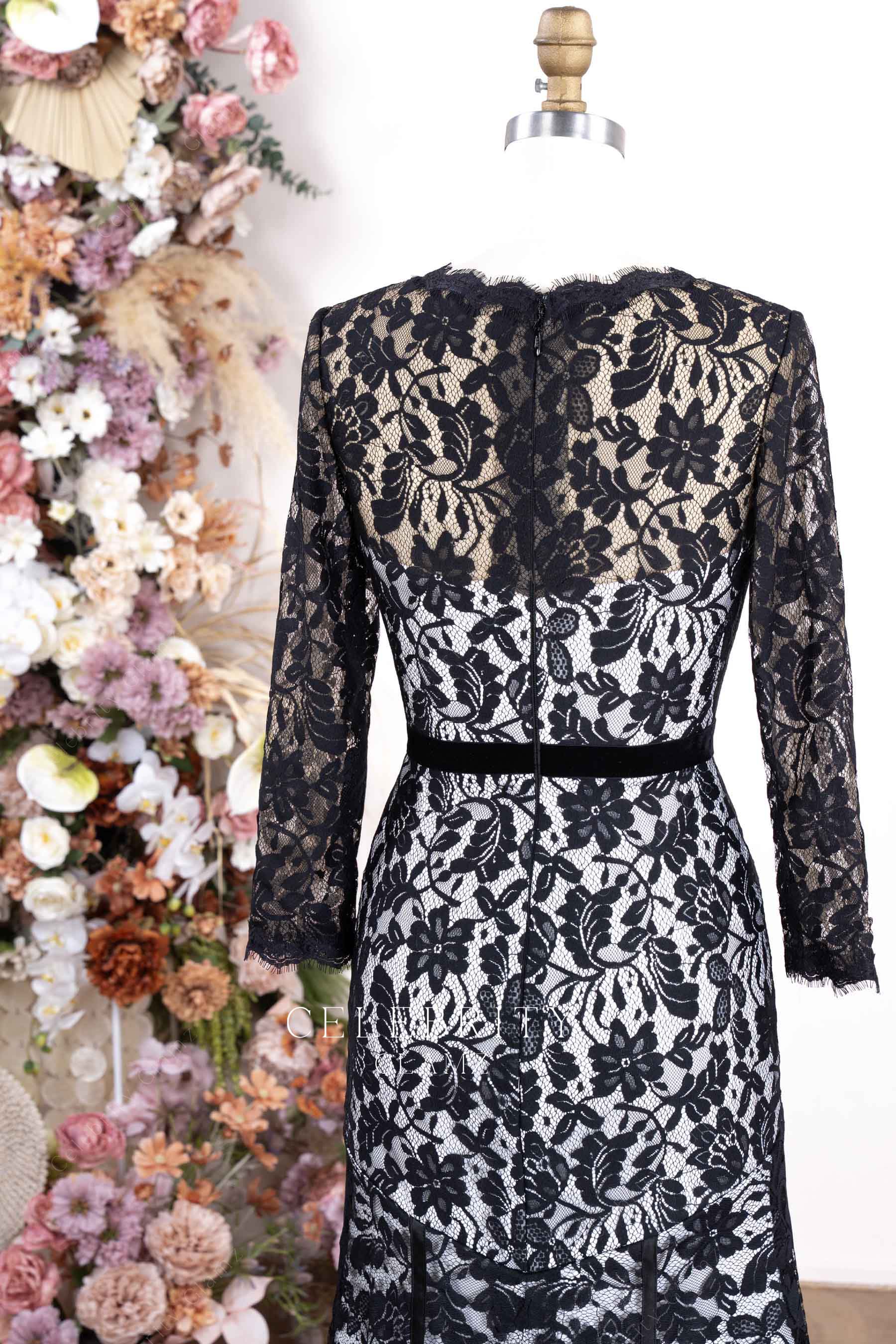illusion back formal dress 