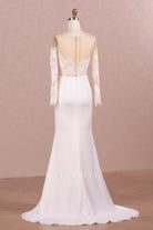 illusion back mermaid wedding dress