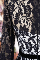 illusion black lace back formal dress 